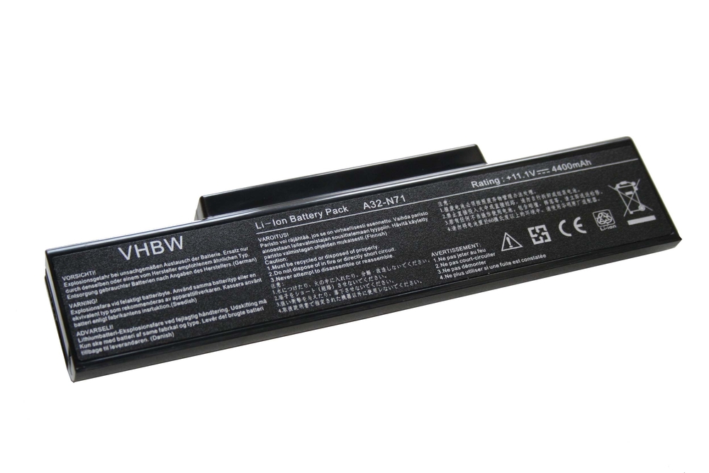 VHBW batéria ASUS A32-k72-3064 , 4400mAh 11.1V Li-Ion - neoriginálna