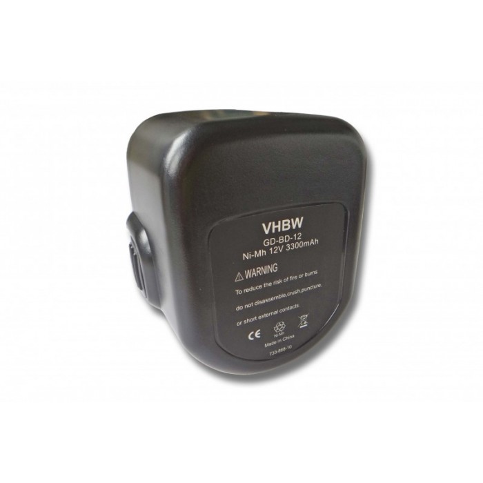 VHBW batéria  Black & Decker A9252, 12V, NI-MH, 3000mAh - neoriginálna