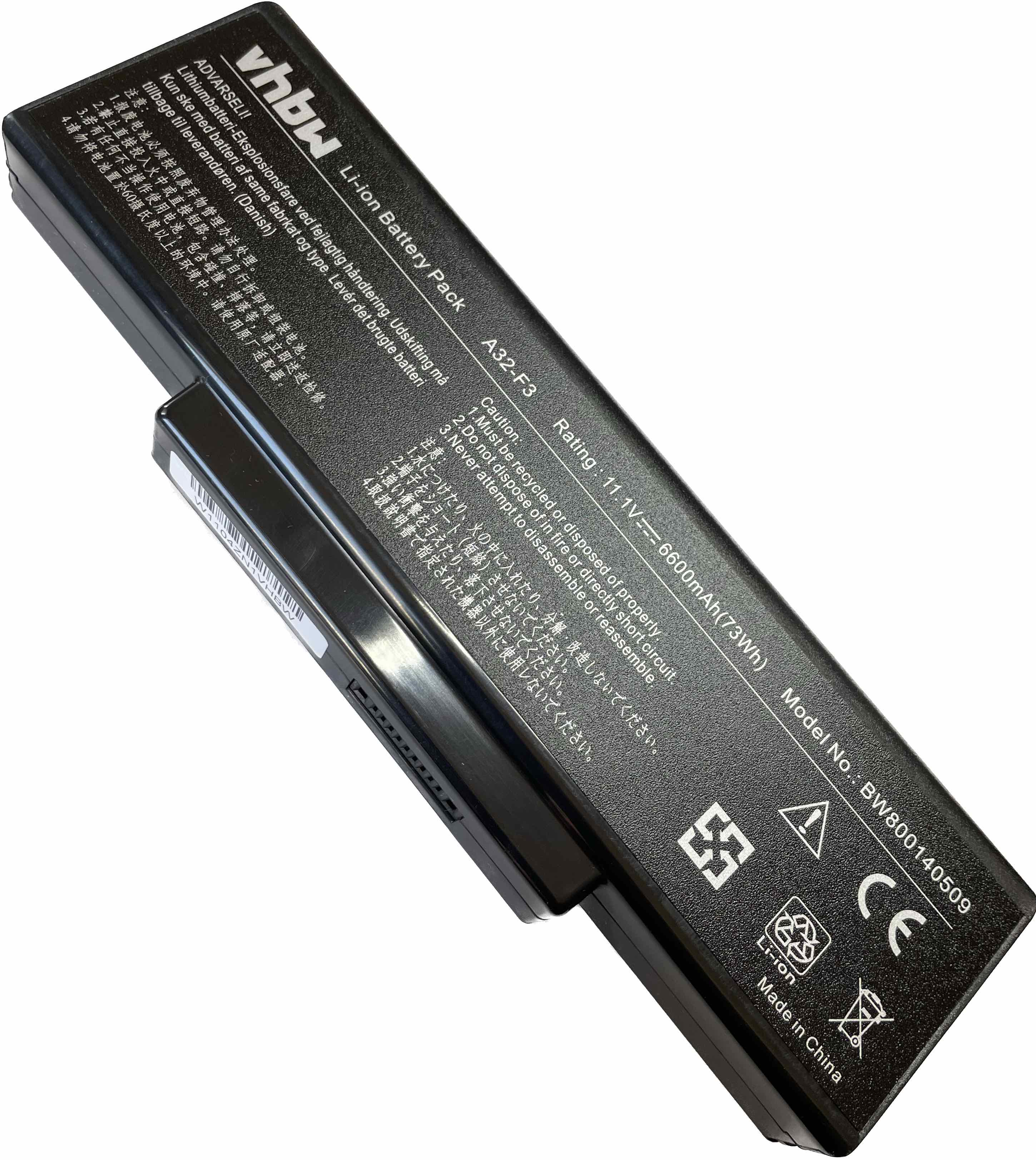 VHBW batéria ASUS F2, F3 ,  6600mAh 11.1V Li-Ion 0509 - neoriginálna