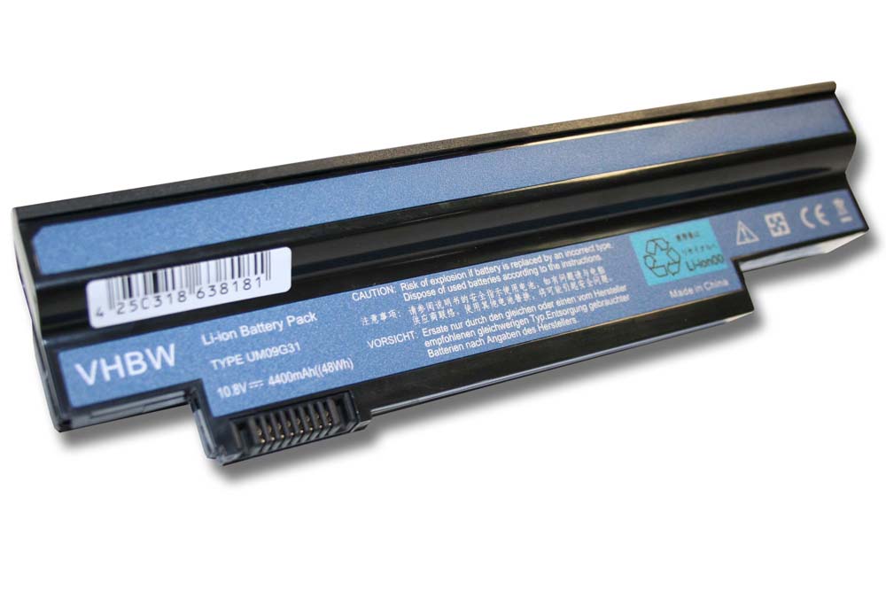 batéria VHBW Acer UM09G31 , 4400mAh 10.8V Li-Ion 2500 - neoriginálna