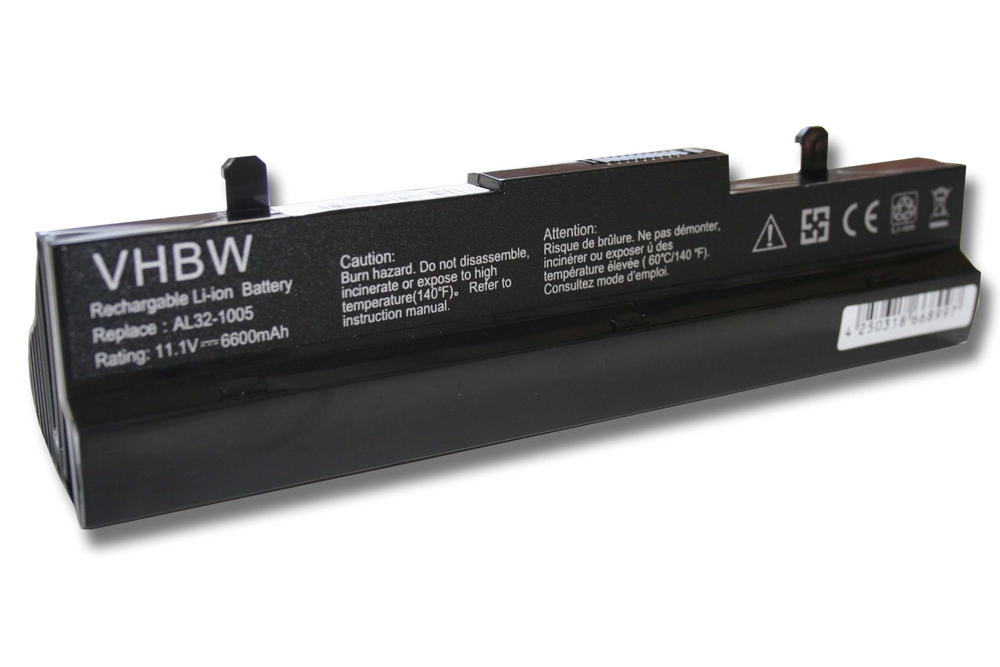 VHBW batéria ASUS EEE-PC 1005, 6600mAh čierna 10.8V Li-Ion 1635 - neoriginálna