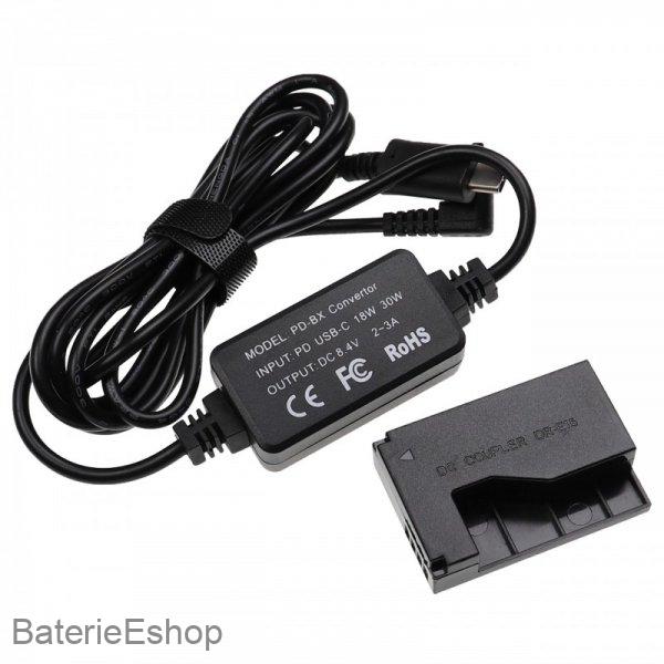 USB napájací adaptér ako ACK-E15 pre Canon EOS 100D atď. + DC spojka ako DR-E15