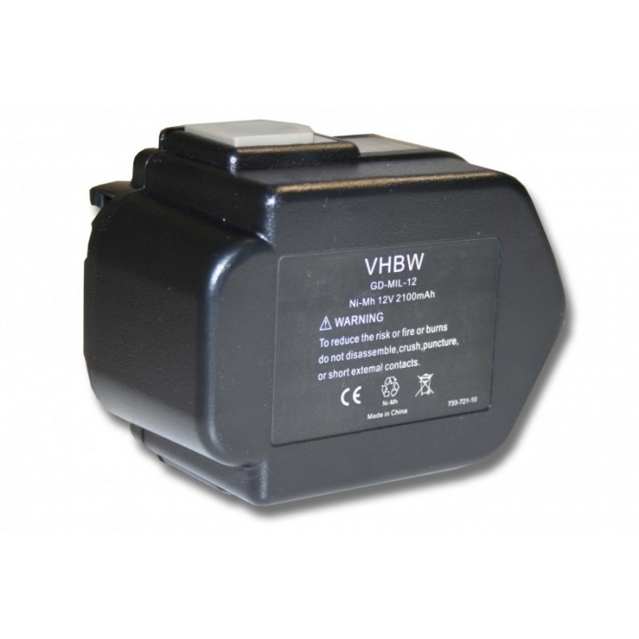 VHBW batéria Milwaukee / AEG 0502-23,  12V, NI-MH, 2100mAh - neoriginálna