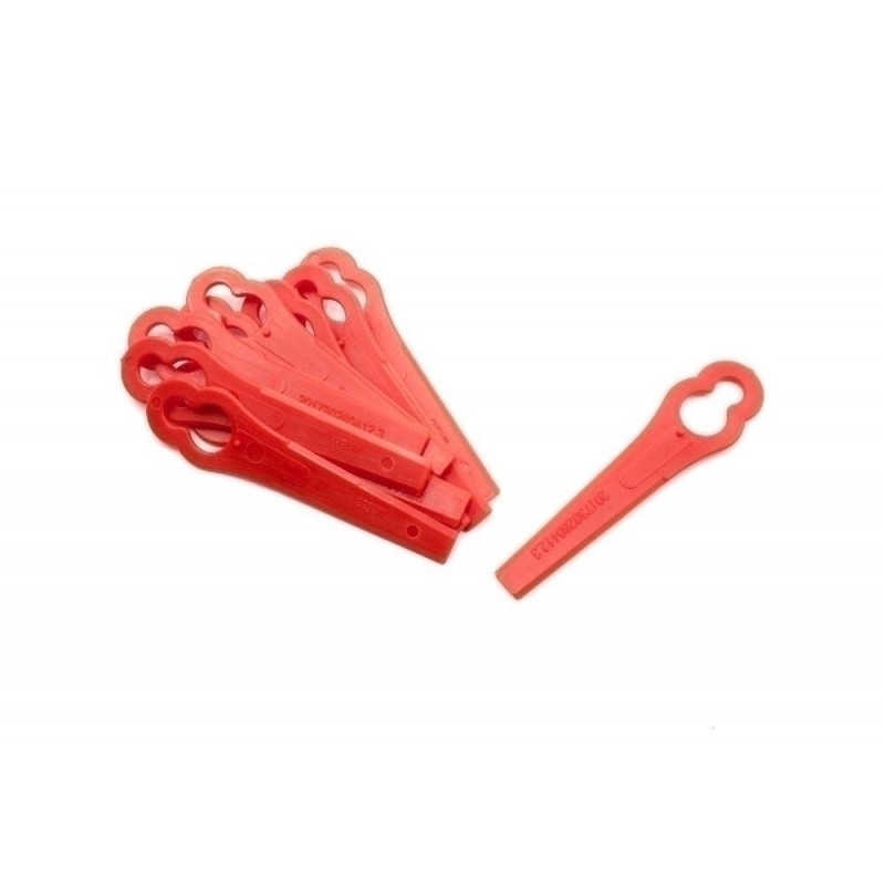 10x Náhradný nôž z plastu červenej farby pre kosačky Bosch F016800183 