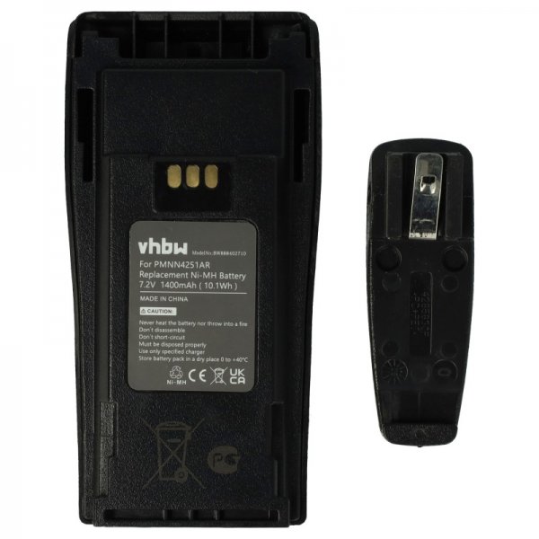 Batéria ako PMNN4251AR pre Motorola CP040 atď. 7,2 V, Ni-MH, 1400 mAh
